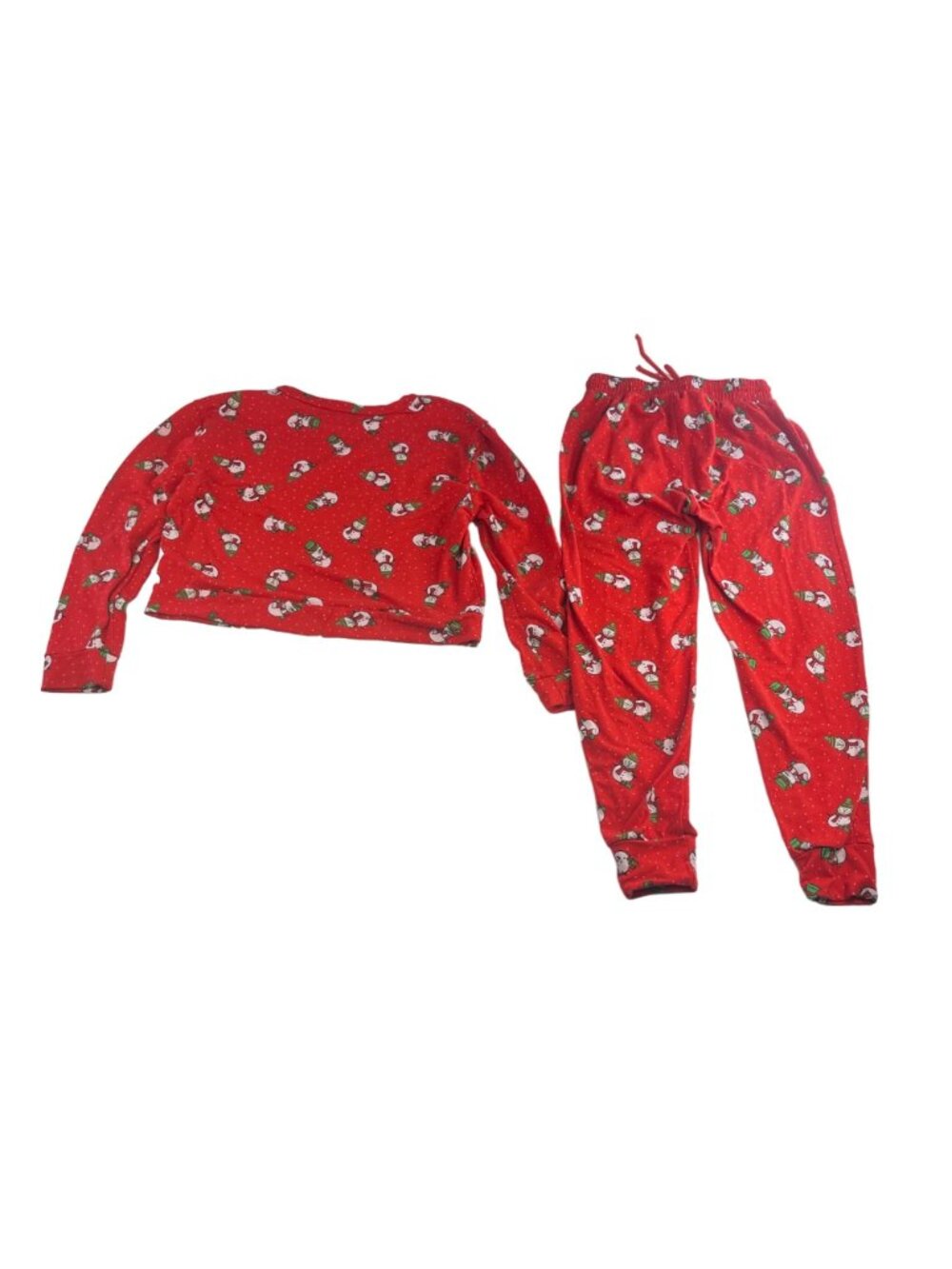 Indero Snowman Pajama Set Christmas Holiday Lounge Wear Red Size S/M - Picture 2 of 10